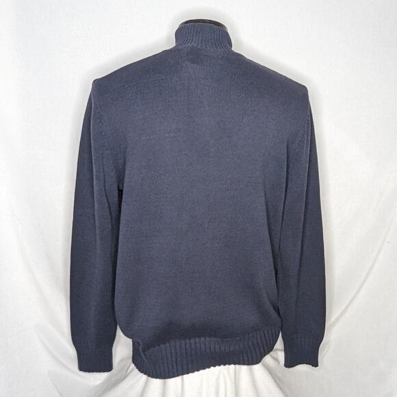 Prince & Fox Men's Heavyweight 1/4 Zip Sweater Blue XXL - Picture 3 of 4
